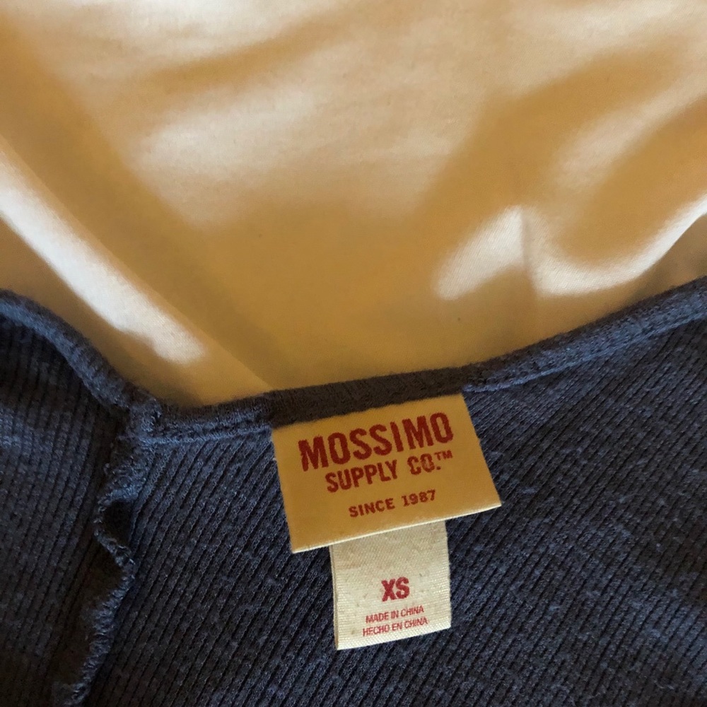 Blue open back tank top